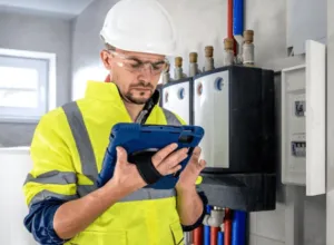 Operatore energetico che controlla il contatore Operatore energetico che controlla il contatore